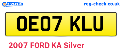 OE07KLU are the vehicle registration plates.