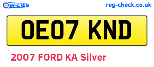 OE07KND are the vehicle registration plates.