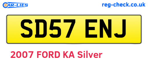 SD57ENJ are the vehicle registration plates.