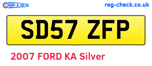 SD57ZFP are the vehicle registration plates.