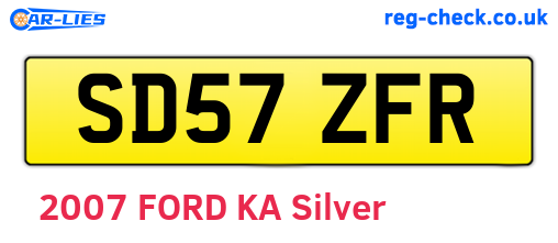 SD57ZFR are the vehicle registration plates.