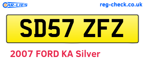 SD57ZFZ are the vehicle registration plates.