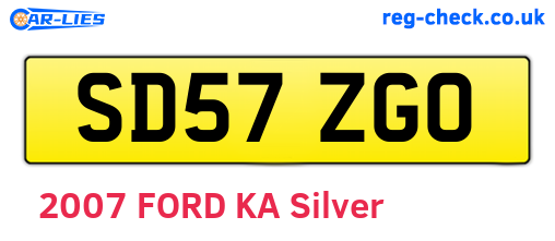 SD57ZGO are the vehicle registration plates.