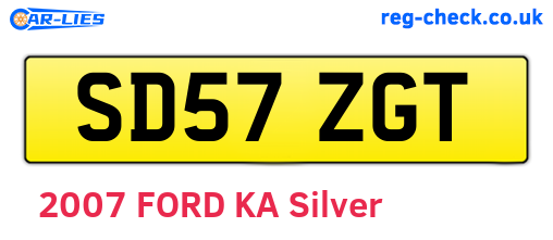 SD57ZGT are the vehicle registration plates.