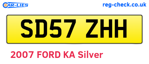 SD57ZHH are the vehicle registration plates.