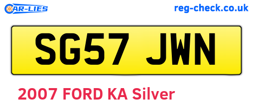 SG57JWN are the vehicle registration plates.