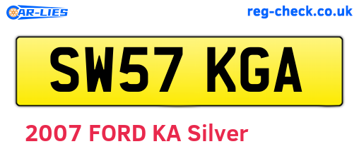 SW57KGA are the vehicle registration plates.