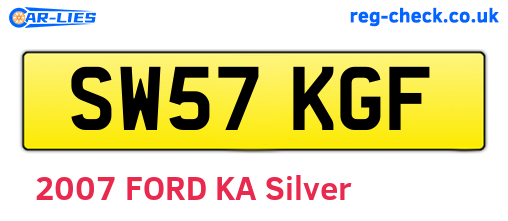 SW57KGF are the vehicle registration plates.