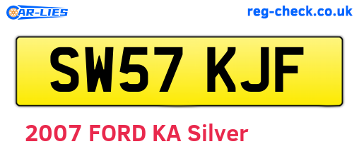 SW57KJF are the vehicle registration plates.