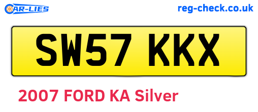 SW57KKX are the vehicle registration plates.