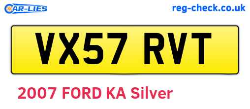 VX57RVT are the vehicle registration plates.
