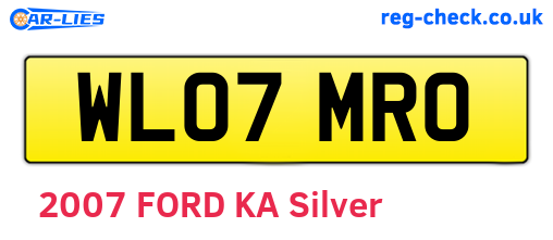 WL07MRO are the vehicle registration plates.