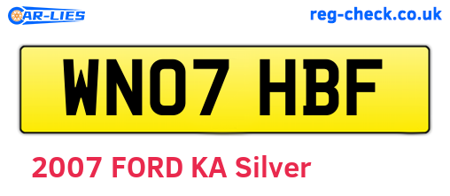 WN07HBF are the vehicle registration plates.