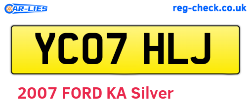 YC07HLJ are the vehicle registration plates.