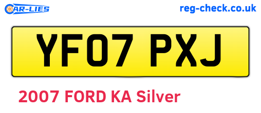 YF07PXJ are the vehicle registration plates.