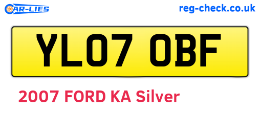 YL07OBF are the vehicle registration plates.