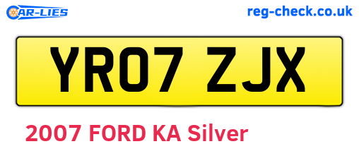 YR07ZJX are the vehicle registration plates.