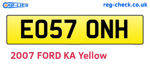 EO57ONH are the vehicle registration plates.