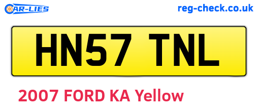 HN57TNL are the vehicle registration plates.