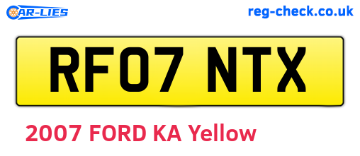 RF07NTX are the vehicle registration plates.