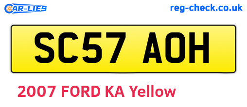 SC57AOH are the vehicle registration plates.