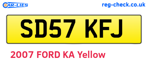SD57KFJ are the vehicle registration plates.