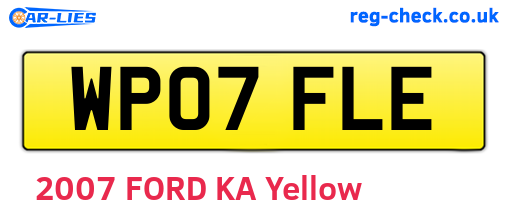 WP07FLE are the vehicle registration plates.