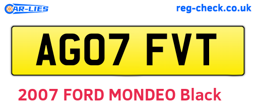 AG07FVT are the vehicle registration plates.