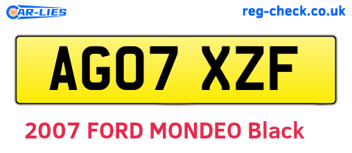 AG07XZF are the vehicle registration plates.