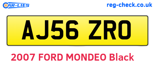 AJ56ZRO are the vehicle registration plates.