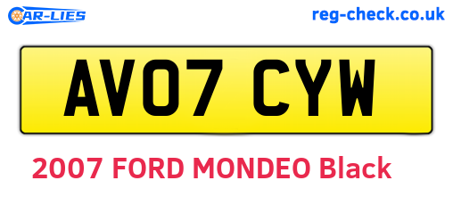 AV07CYW are the vehicle registration plates.