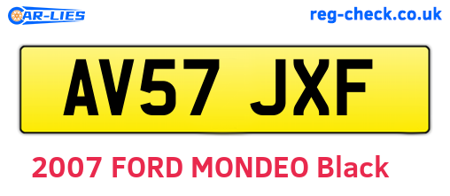 AV57JXF are the vehicle registration plates.