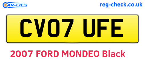 CV07UFE are the vehicle registration plates.