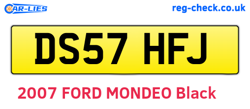 DS57HFJ are the vehicle registration plates.