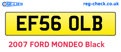 EF56OLB are the vehicle registration plates.