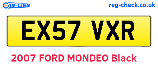 EX57VXR are the vehicle registration plates.