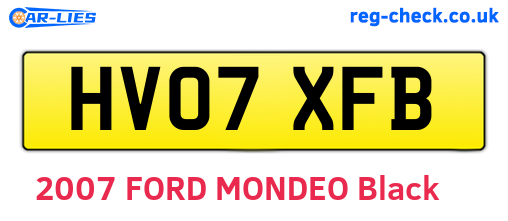HV07XFB are the vehicle registration plates.