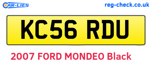 KC56RDU are the vehicle registration plates.