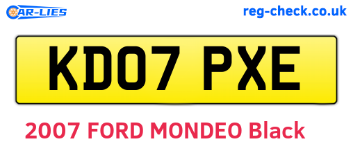 KD07PXE are the vehicle registration plates.