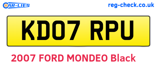 KD07RPU are the vehicle registration plates.