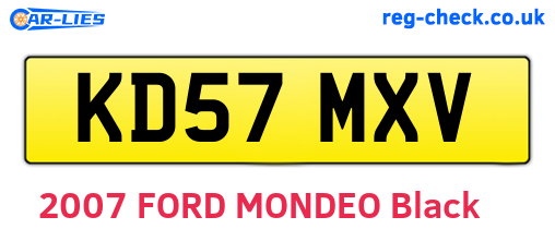 KD57MXV are the vehicle registration plates.