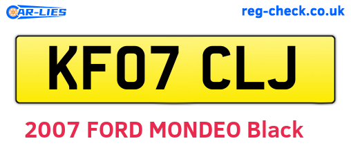 KF07CLJ are the vehicle registration plates.