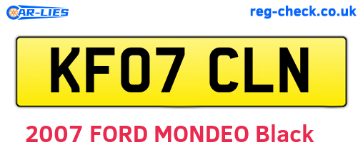 KF07CLN are the vehicle registration plates.