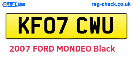 KF07CWU are the vehicle registration plates.