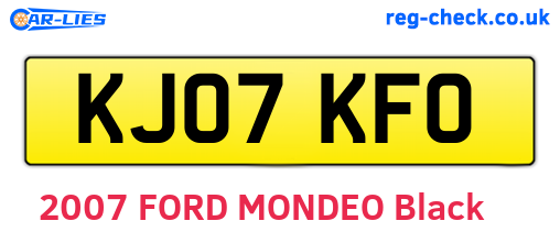 KJ07KFO are the vehicle registration plates.