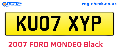 KU07XYP are the vehicle registration plates.