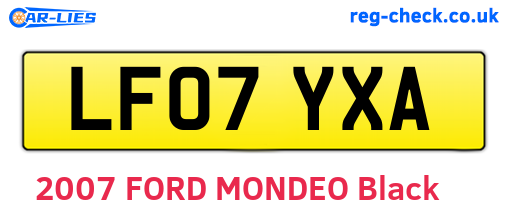 LF07YXA are the vehicle registration plates.