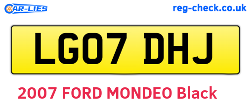 LG07DHJ are the vehicle registration plates.