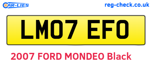 LM07EFO are the vehicle registration plates.