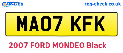 MA07KFK are the vehicle registration plates.